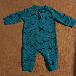 Just One You by Carter’s jumpsuit/outfit. Teal with dinosaurs.